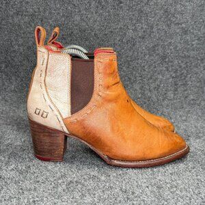 Bed Stu Western Ankle Boots Women's Size 8 Rustic Brown Leather Cowboy Booties